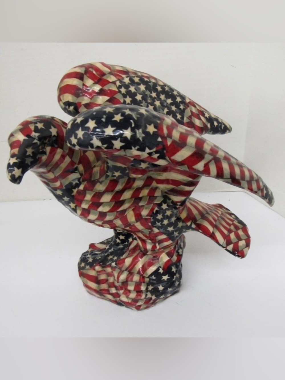 American Flag Eagle Ceramic Sculpture. 12x9x10